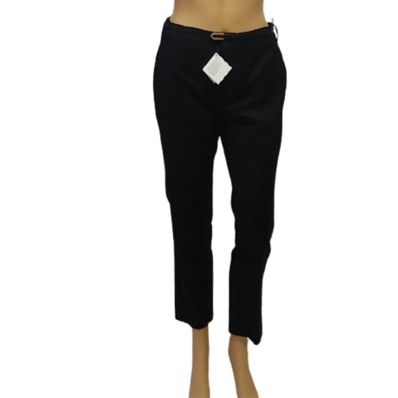 ZARA BASIC black 💼 khaki ankle pants NWOT - Picture 1 of 7